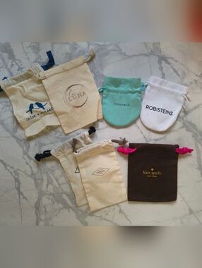 Assorted Branded Jewelry Pouches - Tiffany & Co., Kate Spade, Fossil, Rob Stein